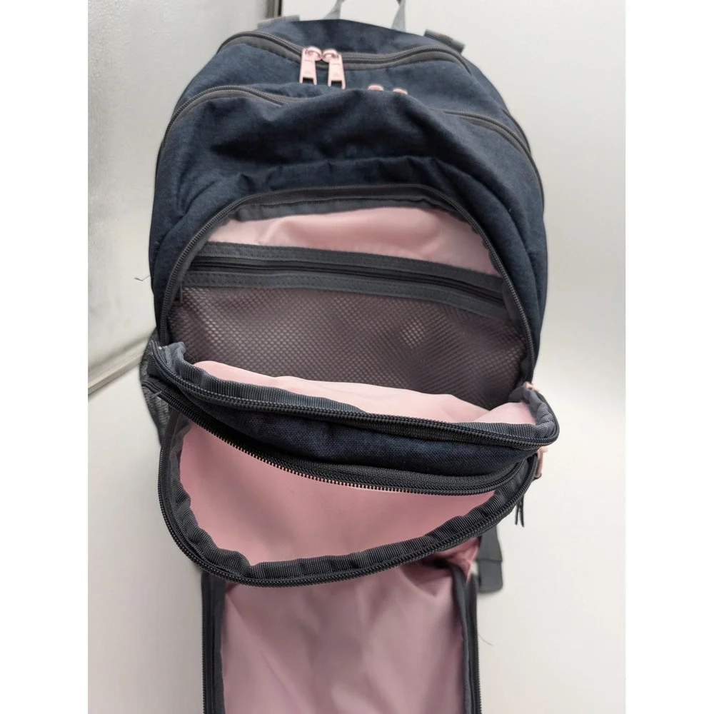 Adidas LoadSpring Backpack Navy Blue Pink Heathered School Travel Bag